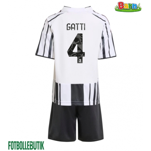 Juventus Federico Gatti #4 Hemmaställ Barn 2025-26 Kortärmad (+ Korta byxor)